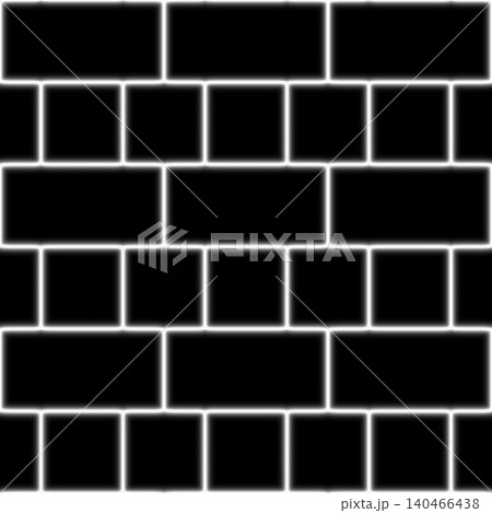 Abstract Black Brick Wall Pattern with White Grid Outlines 140466438