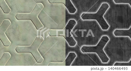 Modern Geometric Trilobe Pattern Displacement Height Map Modern Geometric Trilobe Pattern Displacement Height Map 140466493