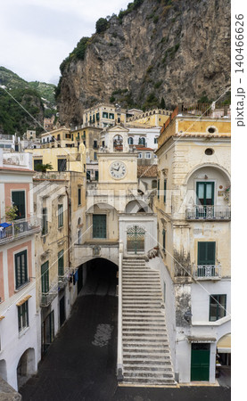 Atrani, Italy along the Amalfi Coast at dusk. Atrani, Italy along the Amalfi Coast at dusk. 140466626