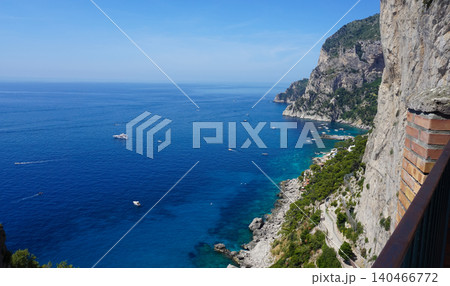Beautiful coastline in Marina Piccola, Capri. Aerial view Beautiful coastline in Marina Piccola, Capri. Aerial view 140466772