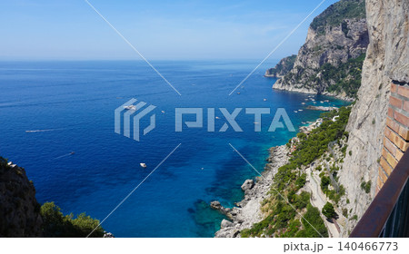 Beautiful coastline in Marina Piccola, Capri. Aerial view Beautiful coastline in Marina Piccola, Capri. Aerial view 140466773