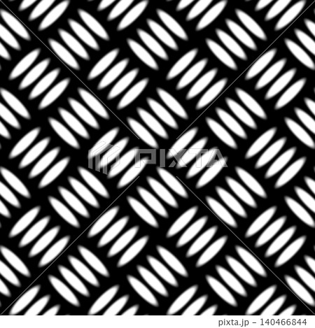 Seamless White Metal Tread Plate Pattern on Black Background 140466844
