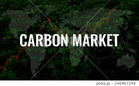 Carbon market concept. Global carbon market trends. Carbon credit exchange. Carbon offset trading. Sustainable investment strategy for corporate environmental compliance. Sustainability market. Carbon market concept. Global carbon market trends. Carbon credit exchange. Carbon offset trading. Sustainable investment strategy for corporate environmental compliance. Sustainability market. 140467249