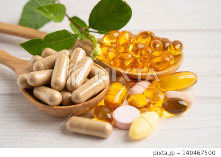 Alternative medicine herbal organic capsule drug herb. Alternative medicine herbal organic capsule drug herb. 140467500