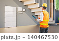 Asian engineer or technician with battery energy storage system for residential used 140467530