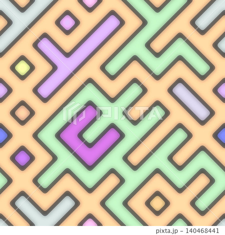 Colorful Geometric Maze Seamless Pattern Colorful Geometric Maze Seamless Pattern 140468441