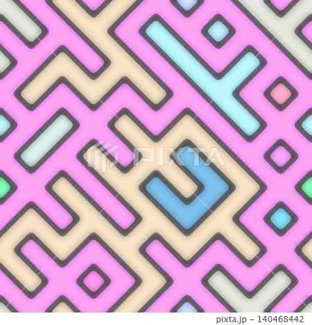 Pink and Blue Pastel Rounded Labyrinth Pattern Pink and Blue Pastel Rounded Labyrinth Pattern 140468442