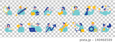ビジネスパーソンのイラストセット ビジネスパーソンのイラストセット 140468589