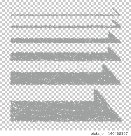 手描きのクレヨン素材 いろいろな太さの矢印セット 手描きのクレヨン素材 いろいろな太さの矢印セット 140468597