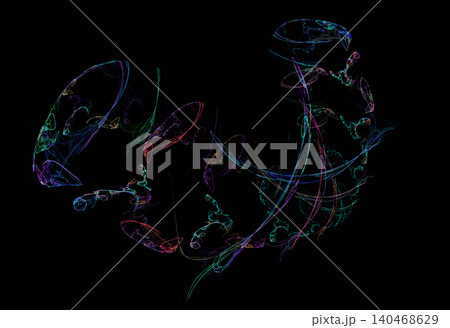 Crazy mystical coloured light effects. Incredible combinations of abstract light lines 140468629