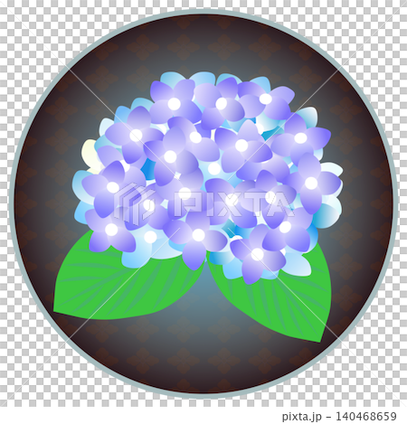 繡球花插圖,圓形背景 繡球花插圖,圓形背景 140468659