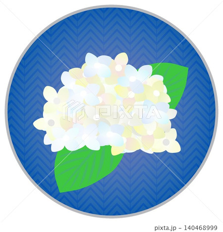 円形背景のついた紫陽花のイラスト 円形背景のついた紫陽花のイラスト 140468999