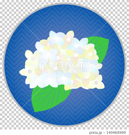 円形背景のついた紫陽花のイラスト 円形背景のついた紫陽花のイラスト 140468999