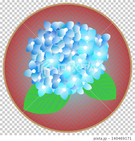 繡球花插圖,圓形背景 繡球花插圖,圓形背景 140469171