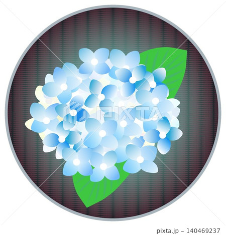 円形背景のついた紫陽花のイラスト 円形背景のついた紫陽花のイラスト 140469237