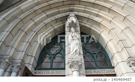 Cathedral Arch and Statue Detail Architecture Photography 140469487
