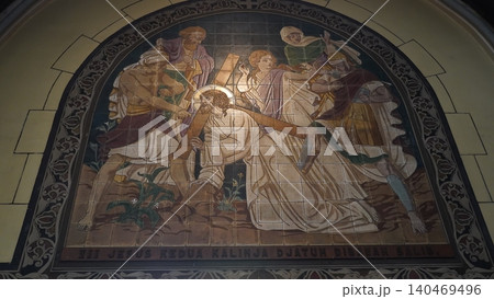 Religious Artwork Depicting Jesus Carrying The Cross Religious Artwork Depicting Jesus Carrying The Cross 140469496