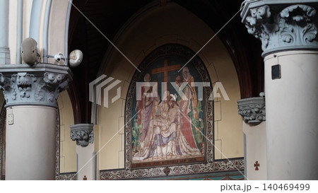 Church Interior Decoration Pieta Art Historical Scene Church Interior Decoration Pieta Art Historical Scene 140469499