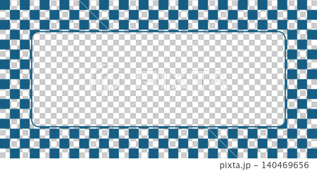 Indigo checkered Japanese style frame with copy space. Indigo checkered Japanese style frame with copy space. 140469656