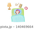 布団で眠れず困っている女性 布団で眠れず困っている女性 140469664