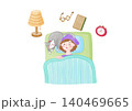 猫と一緒に熟睡している女性 猫と一緒に熟睡している女性 140469665