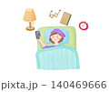 布団でスマホを見ていて寝落ちした女性 布団でスマホを見ていて寝落ちした女性 140469666