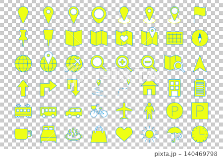Set of 48 icons for maps and navigation Set of 48 icons for maps and navigation 140469798