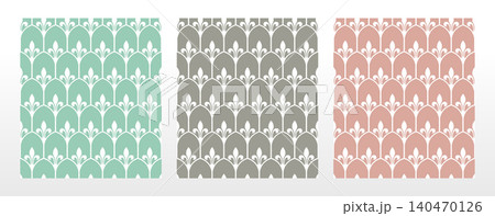 Collection of flower geometric patterns. Seamless vector backgrounds. Colored ornaments. Ornament for fabric, wallpaper, packaging. Decorative prints 140470126