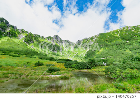 剣ヶ池から見る千畳敷カールの絶景 剣ヶ池から見る千畳敷カールの絶景 140470257
