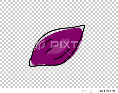 A watercolor-style illustration of a sweet potato. A watercolor-style illustration of a sweet potato. 140470476