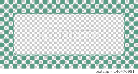 Japanese-style frame with celadon-colored checkered pattern and copy space. 140470981
