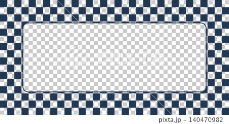 Japanese-style frame with dark blue checkered pattern and copy space. Japanese-style frame with dark blue checkered pattern and copy space. 140470982