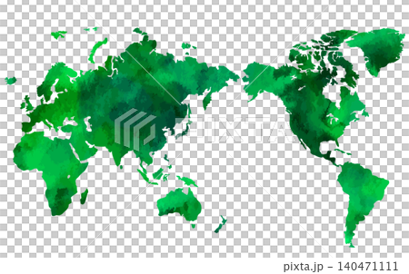 水彩風格向量世界地圖(綠色) 水彩風格向量世界地圖(綠色) 140471111