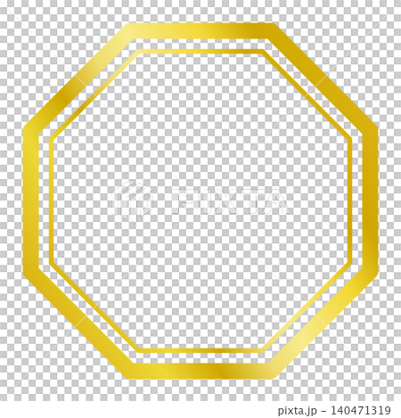 Simple octagonal double frame (gold gradient) 021 Simple octagonal double frame (gold gradient) 021 140471319