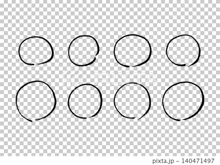 A set of large black circles written with a brush, evoking a Japanese aesthetic. A set of large black circles written with a brush, evoking a Japanese aesthetic. 140471497