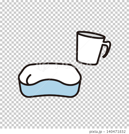 Oral care for the elderly: Simple cup illustration 140471832