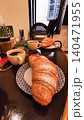 Delicious croissants and coffee served for breakfast in croatia 140471955