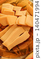 Sliced cheese on decorative plate, ready for summer vacation in croatia 140471994