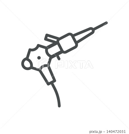 Endoscope Vector Line Icon: Flexible Medical Endoscopy Instrument for Internal Diagnostic Examination, Editable Stroke, Isolated 140472031