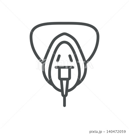 Oxygen Mask Vector Line Icon. Breathing Mask Symbol for Respiratory Therapy, Anesthesia, Emergency Care and Hospital Oxygen Support 140472059