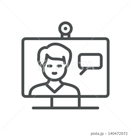 Telemedicine Monitor Icon, Online Doctor Consultation and Remote Healthcare Video Call Symbol, Simple Thin Linear Outline Vector Sign. Telemedicine Monitor Icon, Online Doctor Consultation and Remote Healthcare Video Call Symbol, Simple Thin Linear Outline Vector Sign. 140472072