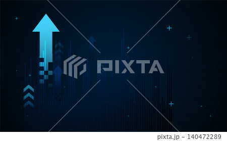 Set of arrows moving up on dark blue background. the bright arrows upward growth trend. blue arrow uptrend design showcases multiple arrows rising, symbolizing growth Set of arrows moving up on dark blue background. the bright arrows upward growth trend. blue arrow uptrend design showcases multiple arrows rising, symbolizing growth 140472289
