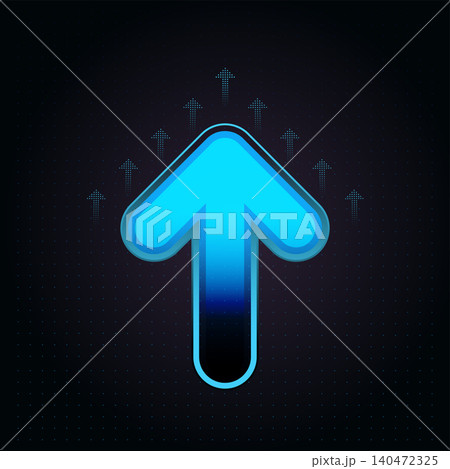 Set of arrows moving up on dark blue background. the bright arrows upward growth trend. blue arrow uptrend design showcases multiple arrows rising, symbolizing growth Set of arrows moving up on dark blue background. the bright arrows upward growth trend. blue arrow uptrend design showcases multiple arrows rising, symbolizing growth 140472325
