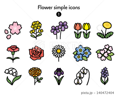 シンプルアイコン集 花1 140472404