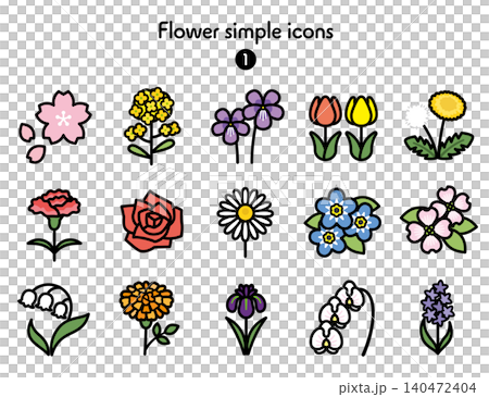 シンプルアイコン集 花1 140472404