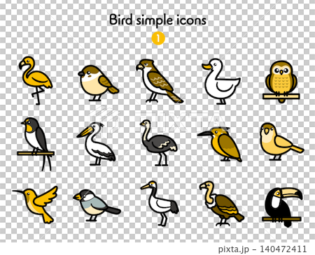 簡易圖示集:鳥 1 簡易圖示集:鳥 1 140472411