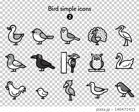 簡易圖示集:鳥類 2 簡易圖示集:鳥類 2 140472415