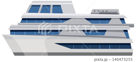 Modern Luxury Cruise Ship Vector Illustration on White Background 140473255