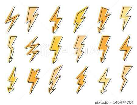Lightning bolt icons Lightning bolt icons 140474704