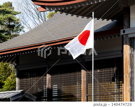 祝日の景色 風にたなびく日の丸 祝日の景色 風にたなびく日の丸 140474729